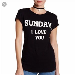 WILDFOX Sunday I Love you t-shirt NWT